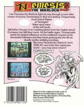 Nemesis The Warlock (UK) (1987) (Trainer) box cover back
